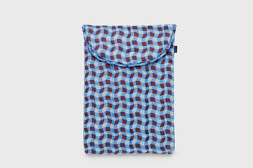 16" Puffy Laptop Sleeve [Wavy Gingham Blue] Bags & Wallets [Accessories] BAGGU    Deadstock General Store, Manchester