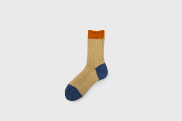 Wool Rib Switch Socks [Beige] Socks & Slippers [Accessories] Mauna Kea    Deadstock General Store, Manchester