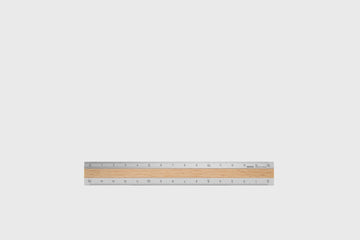 Aluminium Ruler [Silver/Beech] Stationery [Office & Stationery] Midori    Deadstock General Store, Manchester