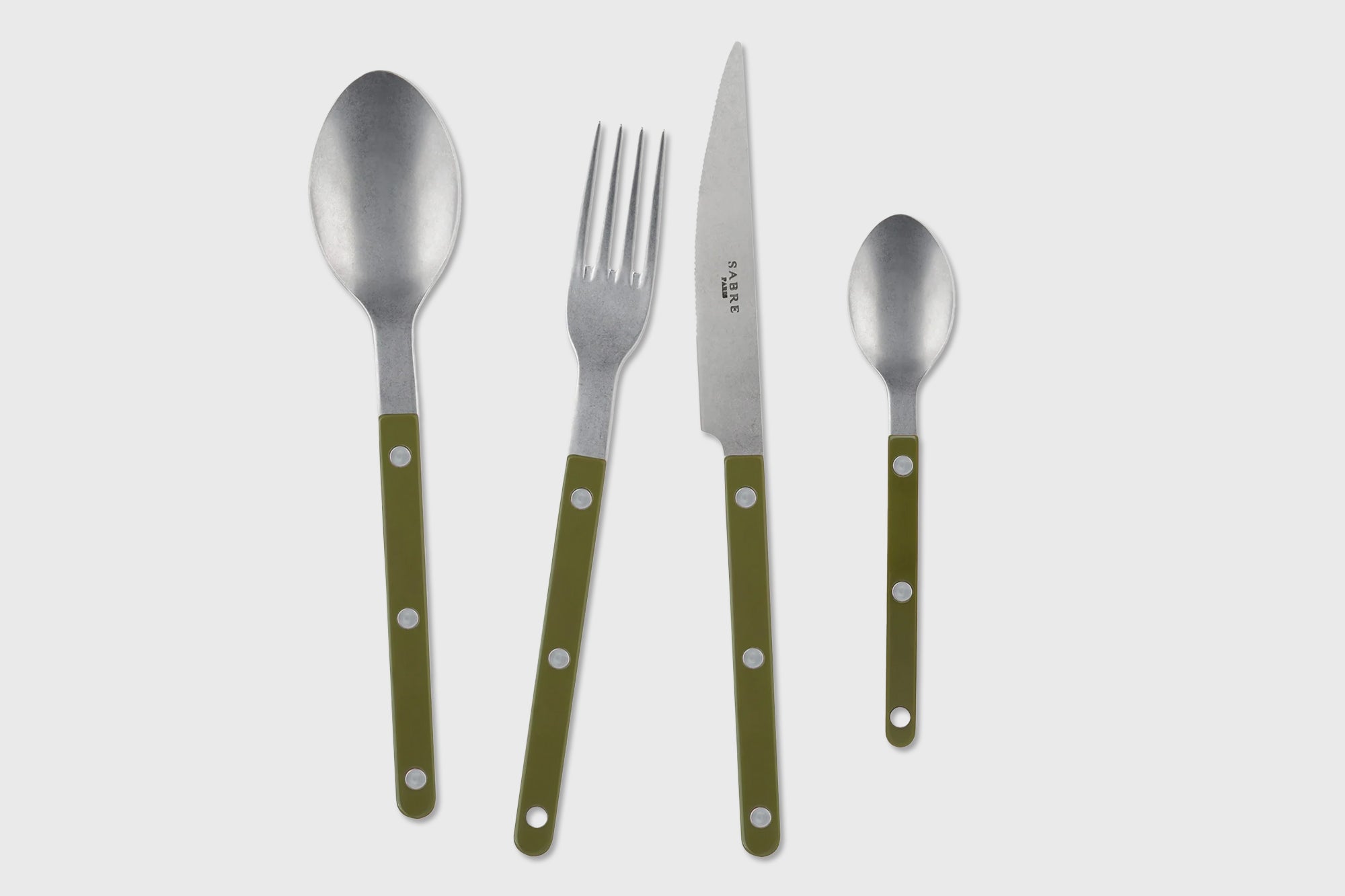 Sabre Paris - Bistrot Vintage Cutlery 4 Piece Set Khaki - BindleStore.