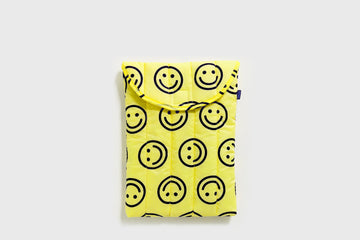 13/14" Puffy Laptop Sleeve [Yellow Happy] Bags & Wallets [Accessories] BAGGU    Deadstock General Store, Manchester