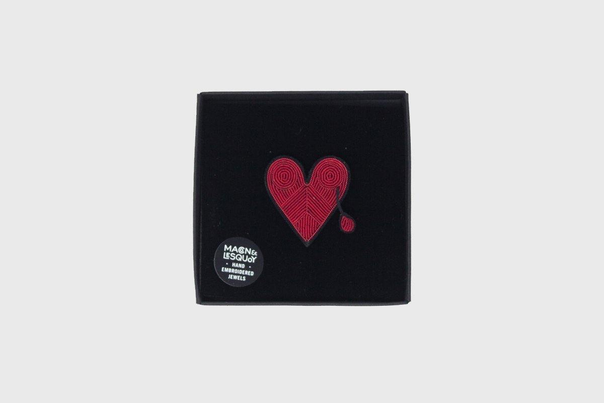 Broken Heart Hand-Embroidered Pin Broken Heart Hand-Embroidered Pin