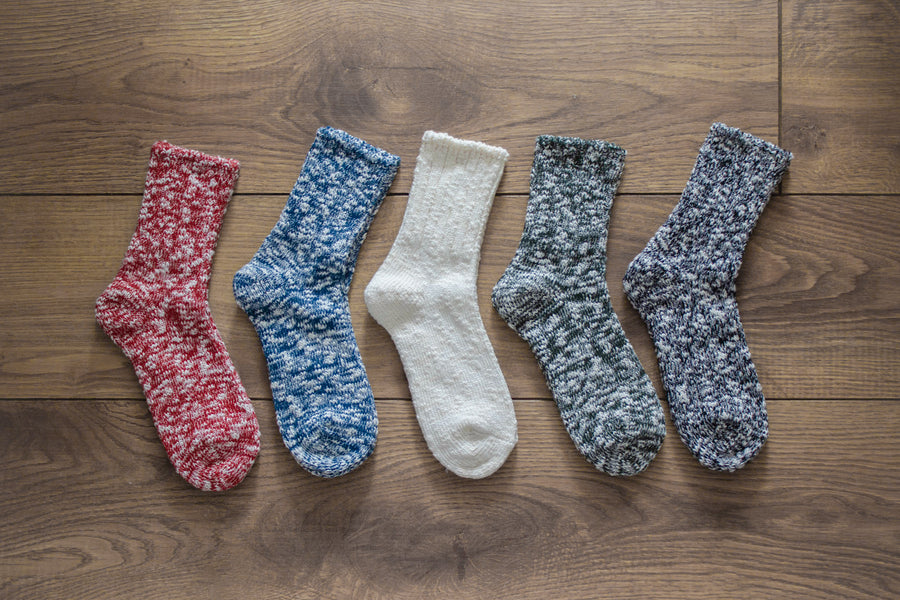 Cotton Hemp Socks [Red] Socks & Slippers [Accessories] Mauna Kea    Deadstock General Store, Manchester
