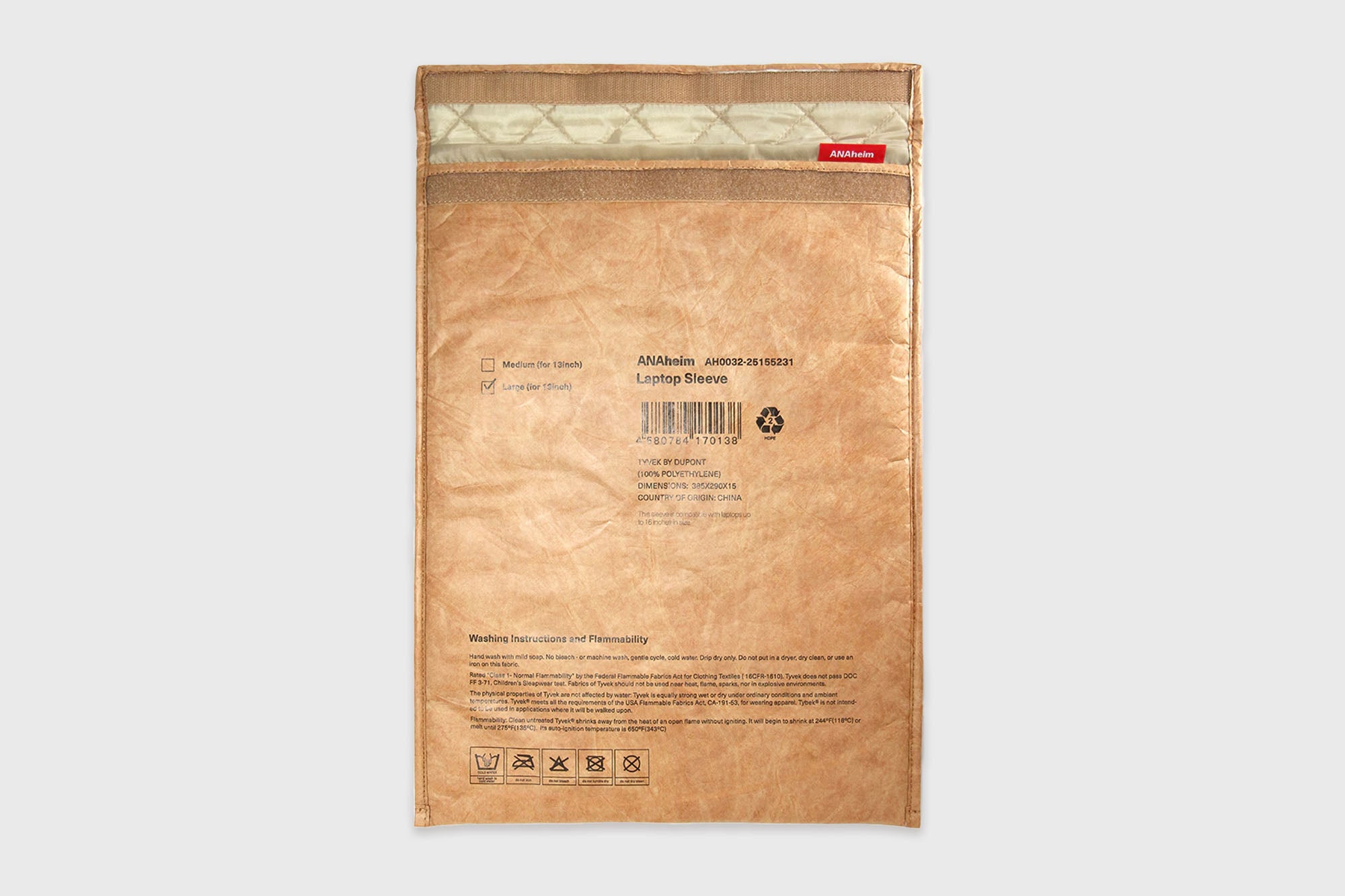 ANAheim - 16" TYVEK® Laptop Sleeve [Craft] - BindleStore.