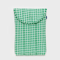 16" Puffy Laptop Sleeve [Green Gingham] General BAGGU    Deadstock General Store, Manchester