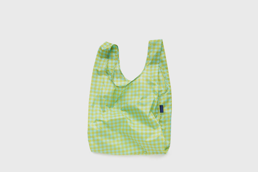 BAGGU Standard reusable grocery bag – Mint Pixel Gingham ripstop – BindleStore. (Deadstock General Store, Manchester) 