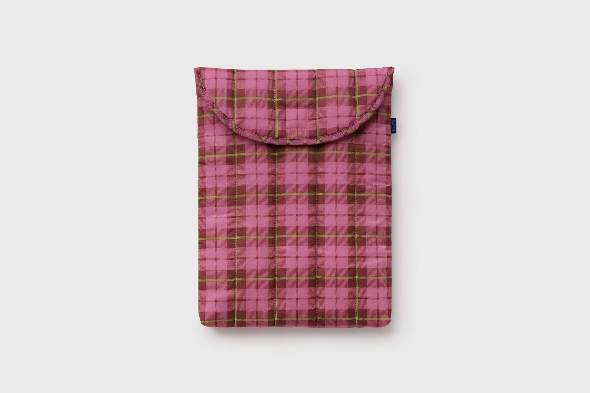13/14 Puffy Laptop Sleeve [Azalea Pink Tartan]