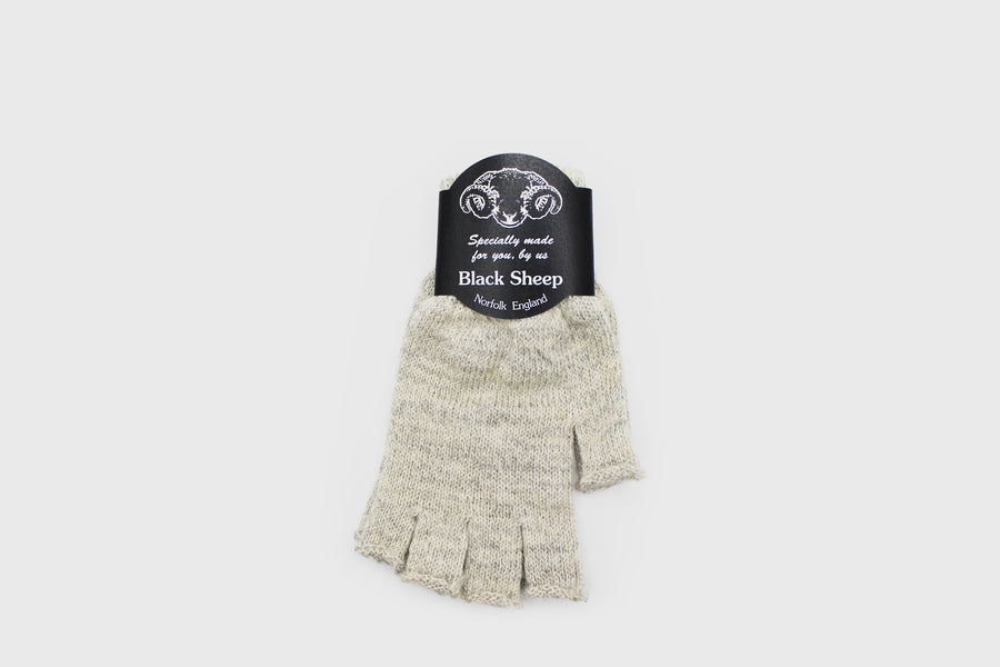 Fingerless Wool Gloves Hats, Scarves & Gloves [Accessories] Black Sheep Light Grey   Deadstock General Store, Manchester