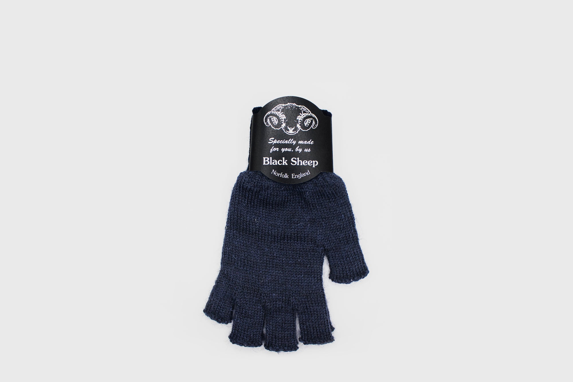 Fingerless Wool Gloves Hats, Scarves &amp; Gloves [Accessories] Black Sheep Navy Blue   Deadstock General Store, Manchester