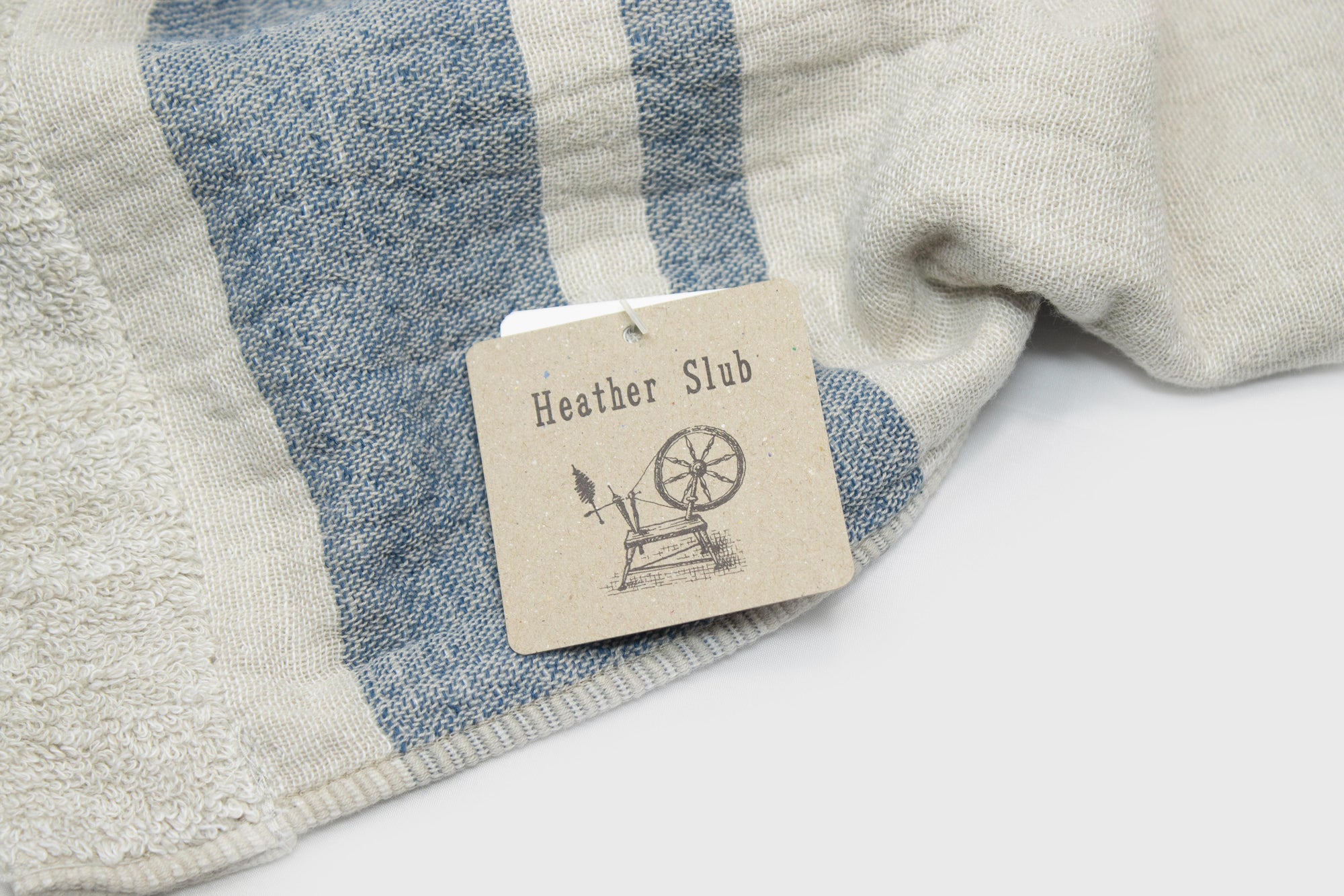 Heather Slub Gauze Pile Imabari Towel [Blue]