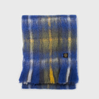 Mohair Tartan Scarf [Blue] Hats, Scarves & Gloves [Accessories] Mantas Ezcaray    Deadstock General Store, Manchester