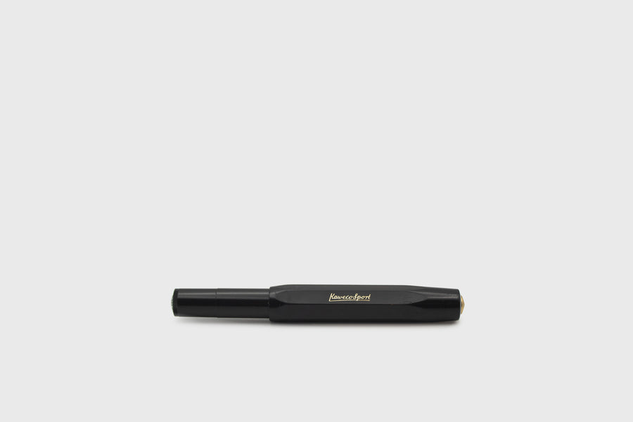 Kaweco Classic Sport Fountain Pen – Black, Closed – BindleStore. (Deadstock General Store, Manchester)