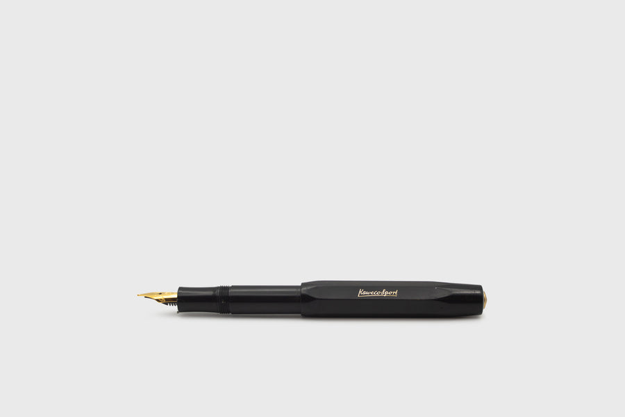 Kaweco Classic Sport Fountain Pen – Black, Open – BindleStore. (Deadstock General Store, Manchester)