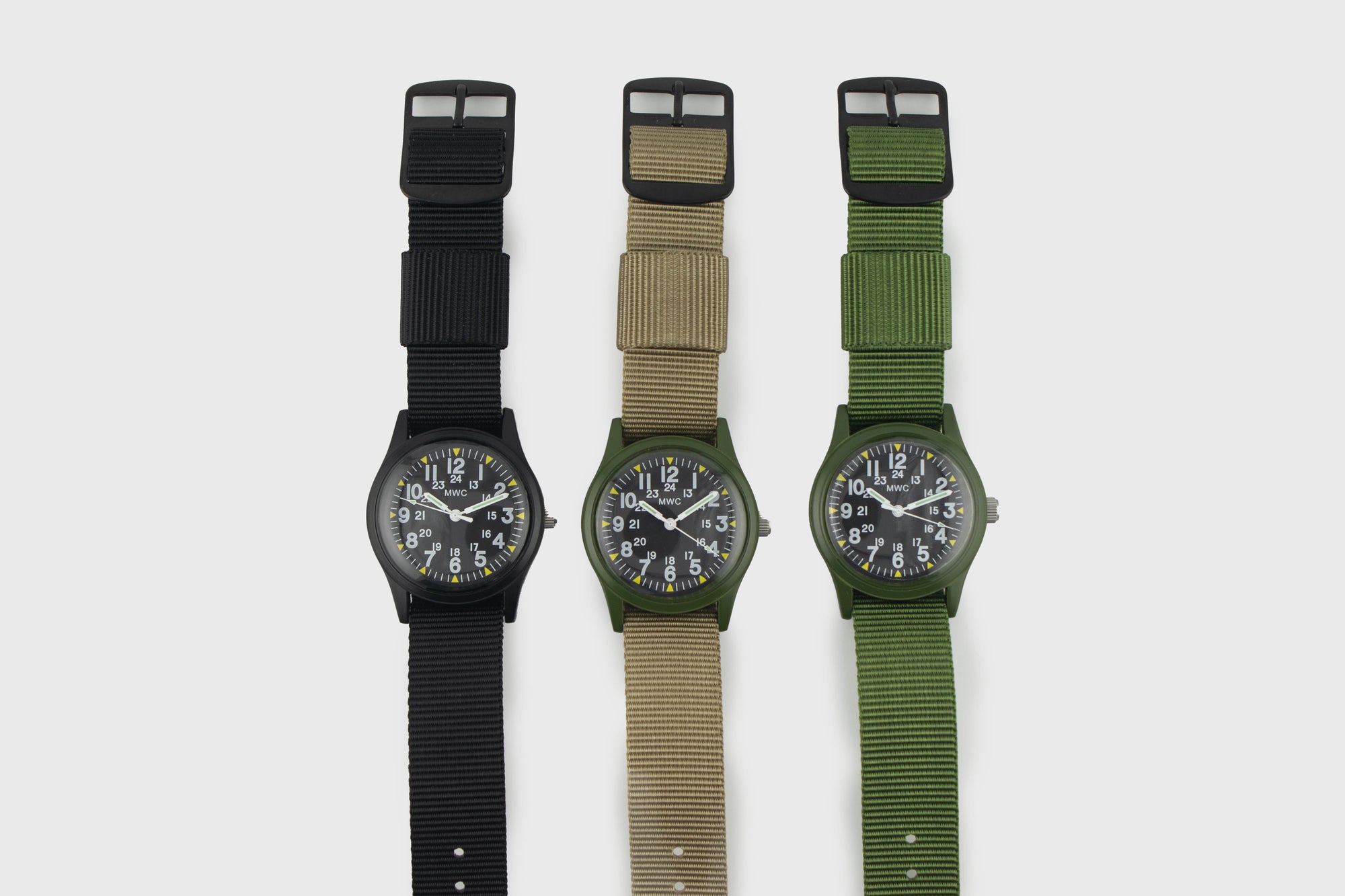 M.W.C. - U.S. 1970s Pattern Service Watch [Black/Black] - BindleStore.