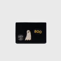 Macon et Lesquoy Hand Embroidered Ghost / Boo Speech Bubble Brooch in box – BindleStore. (Deadstock General Store, Manchester)