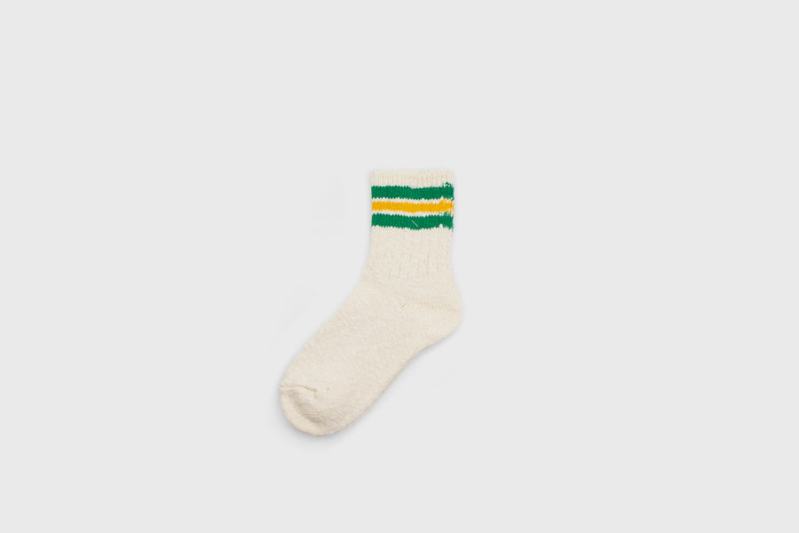 3-Stripe Hemp Socks [Green/Yellow]