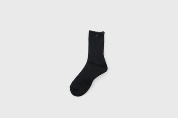 Low Gauge Slub Socks [Black] Socks & Slippers [Accessories] Mauna Kea    Deadstock General Store, Manchester