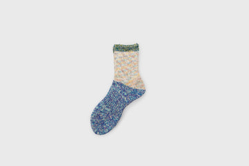 Ripple 2-Side Socks [Blue] Socks & Slippers [Accessories] Mauna Kea    Deadstock General Store, Manchester