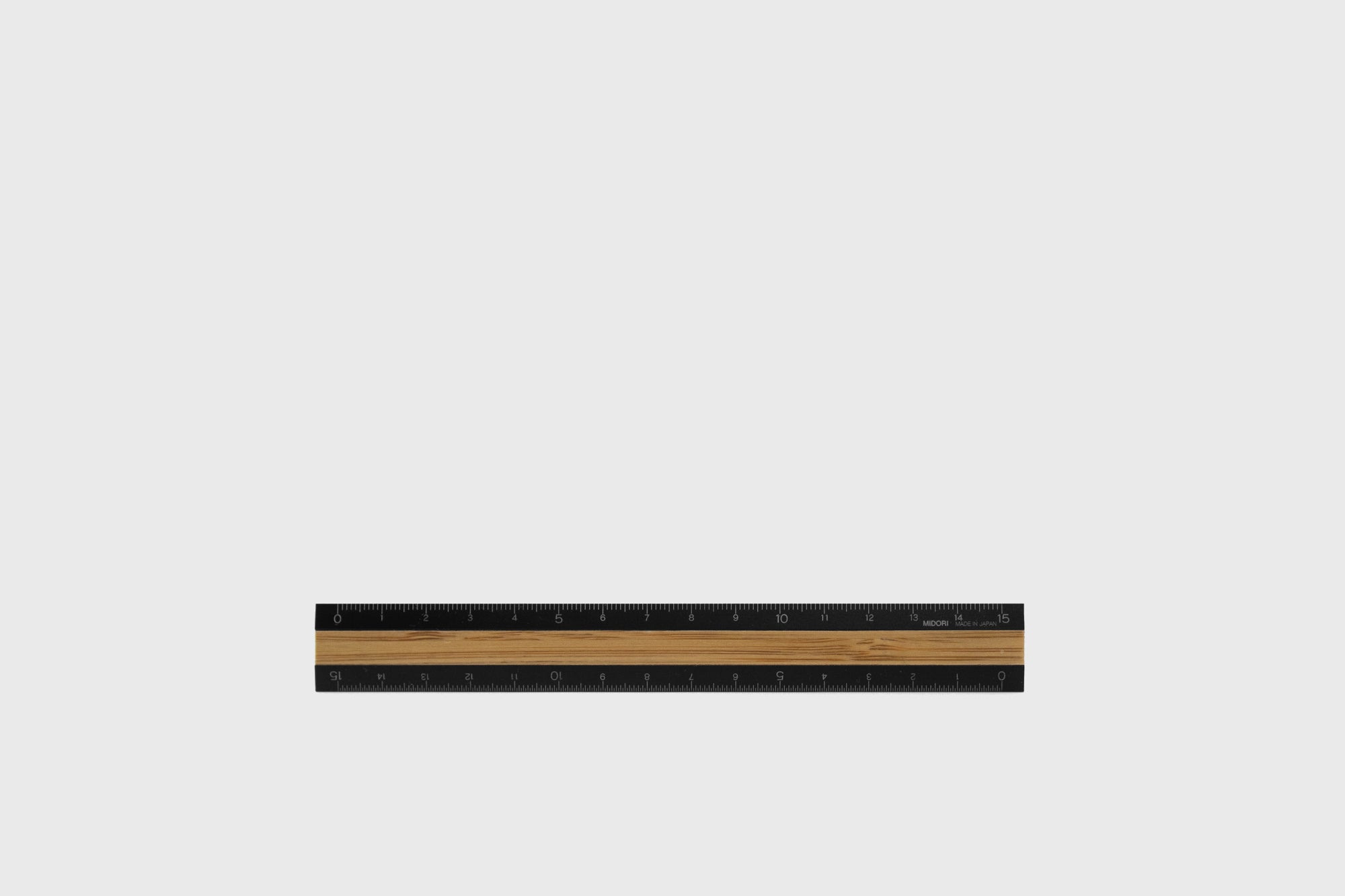 Unique Black Ruler Aluminium Ruler – Black / Bamboo | Midori