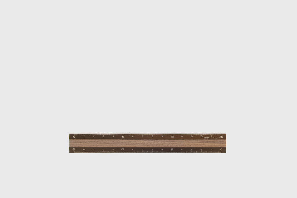 Brown Board Ruler Aluminium Ruler – Brown / Walnut | Midori