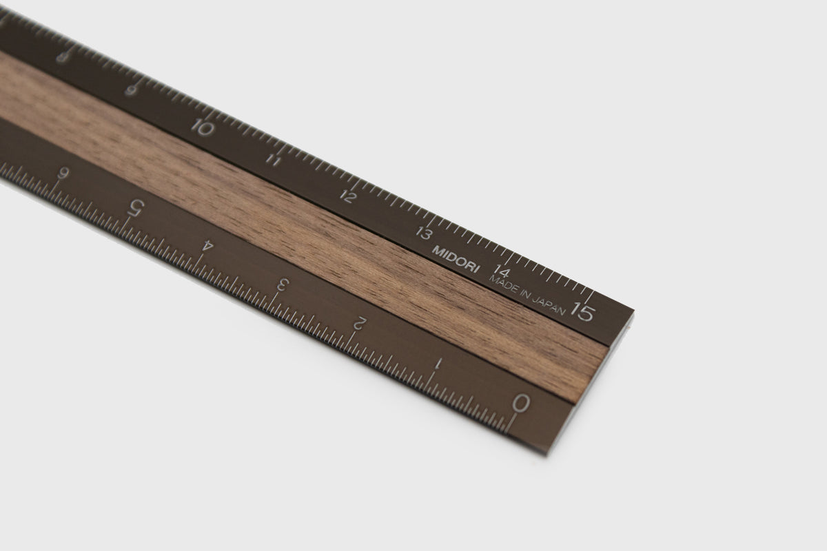 Standard Ruler Brown Aluminium Ruler – Brown / Walnut | Midori