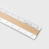 Aluminium Ruler [Silver/Beech] Stationery [Office & Stationery] Midori    Deadstock General Store, Manchester