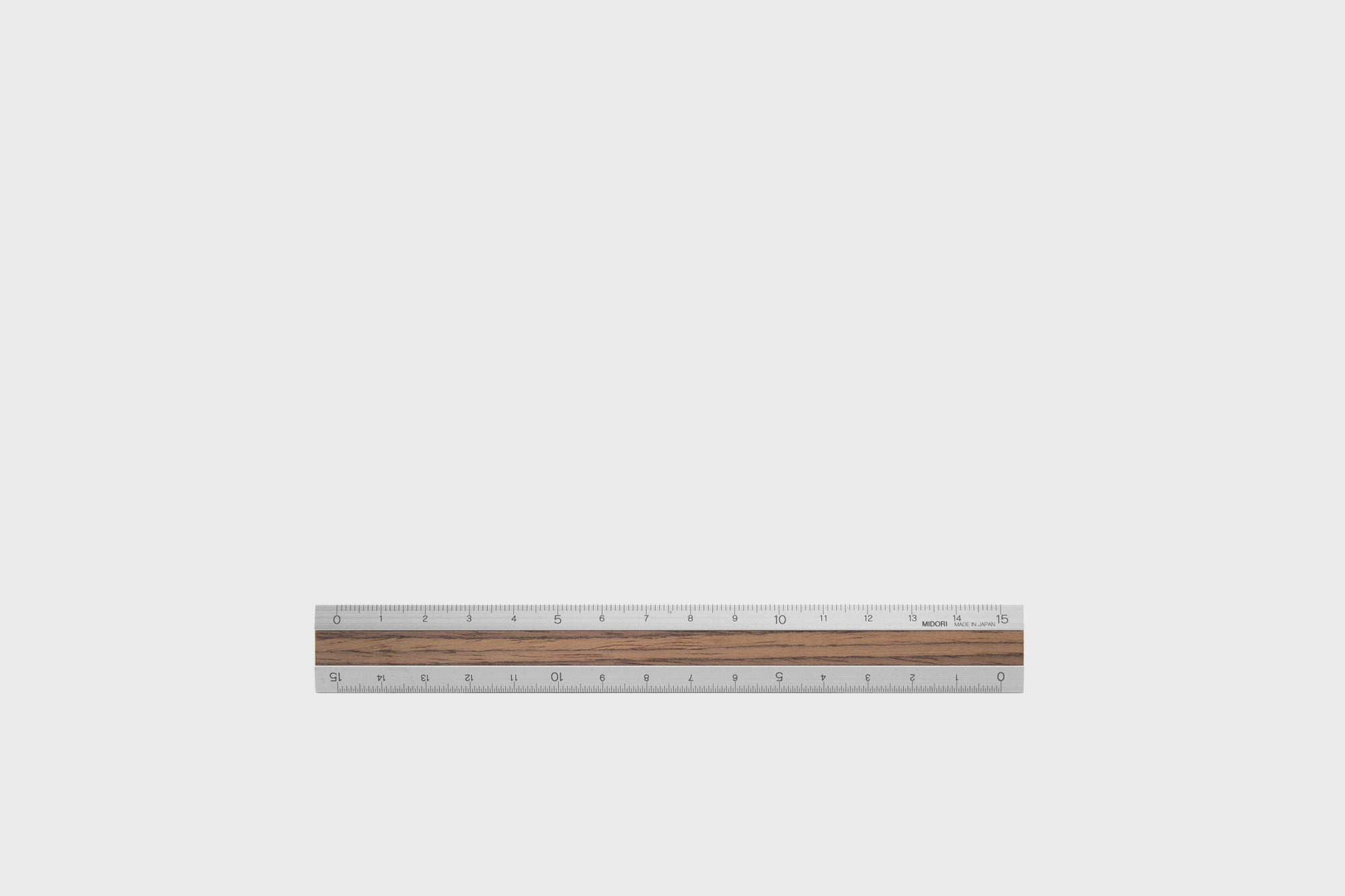 Aluminium Ruler [Silver/Walnut] Stationery [Office & Stationery] Midori    Deadstock General Store, Manchester