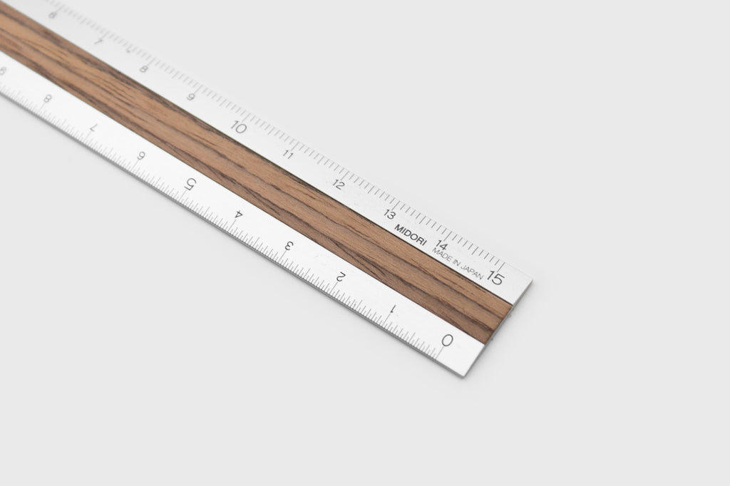 Silver Reed Ruler Aluminium Ruler – Silver / Walnut | Midori
