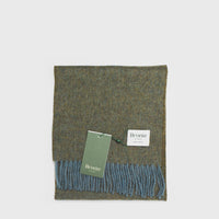 Abraham Moon Lambswool Merino Scarf – Lovat Khaki Green – Folded – BindleStore. (Deadstock General Store, Manchester)