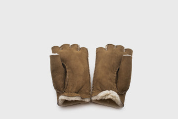 Sheepskin Fingerless Gloves [Chestnut Suede] Hats, Scarves & Gloves [Accessories] Owen Barry    Deadstock General Store, Manchester