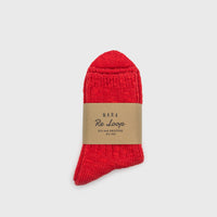 Re Loop Slub Mix [Red] Socks & Slippers [Accessories] SOUKI    Deadstock General Store, Manchester
