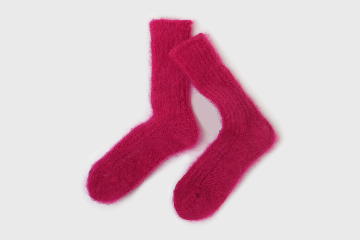 SOUKI - FEATHER Kid Mohair Socks [Pink] - BindleStore.