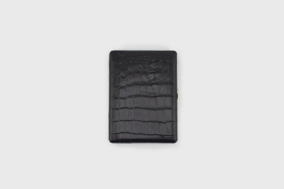 Cosmos Leather Cigarette Case [Croc Black]