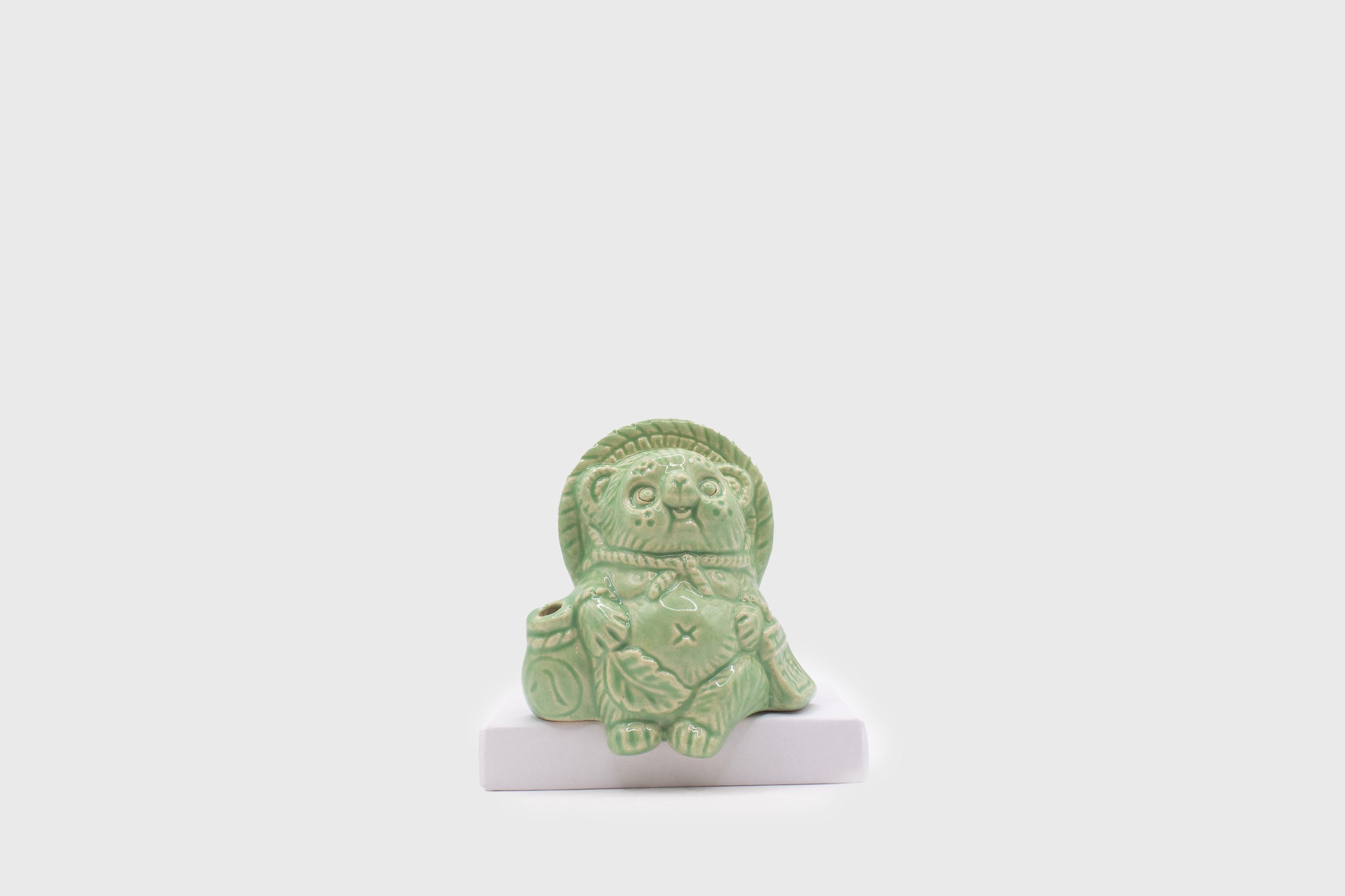 Yamasho Touki - Shigaraki Ware Mini Tanuki [Green] - BindleStore.