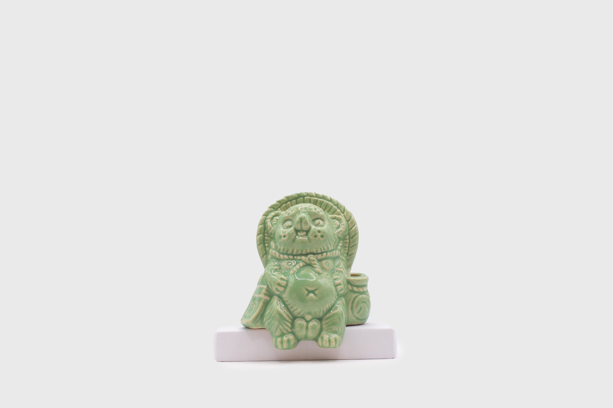 Yamasho Touki - Shigaraki Ware Mini Tanuki [Green] - BindleStore.