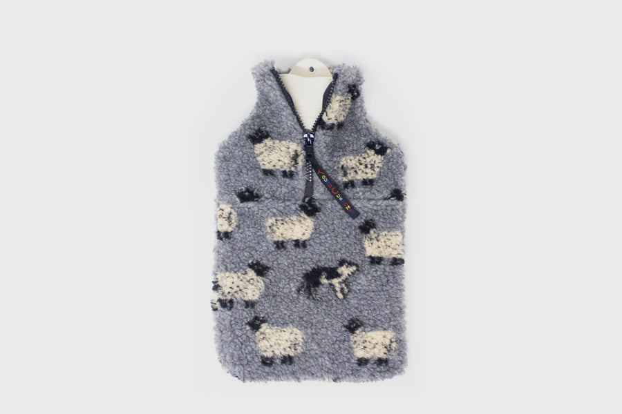 Tough Customer Wool Fleece Hot Water Bottle Cover – Grey Sheep – BindleStore. (Deadstock General Store, Manchester)
