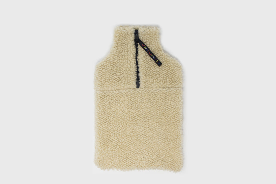 Tough Customer Wool Fleece Hot Water Bottle Cover – Off White Natural Closed – BindleStore. (Deadstock General Store, Manchester)