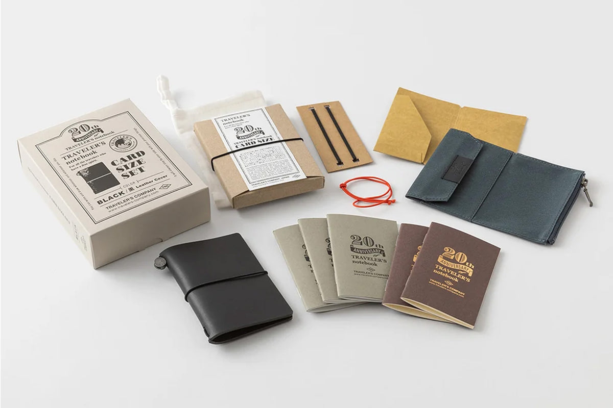 Traveler's Notebook Card Size 20th Anniversary Set [Black]