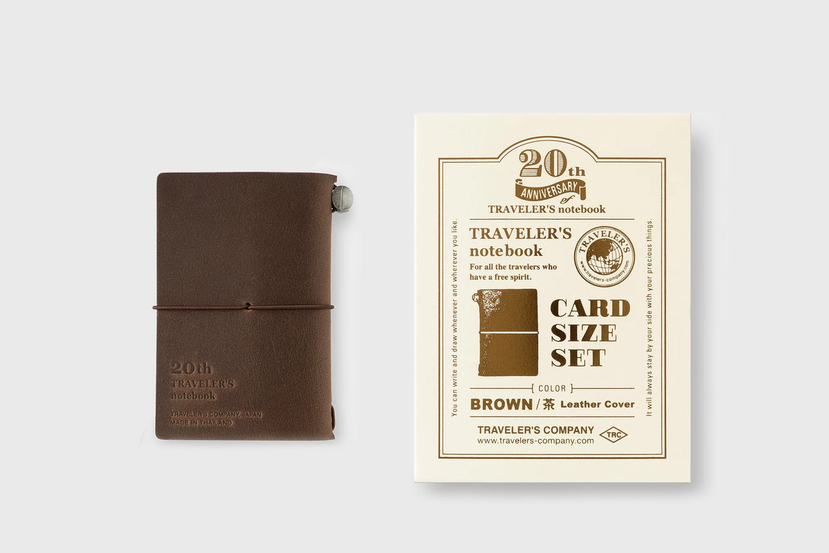 Traveler's Notebook Card Size 20th Anniversary Set [Brown]