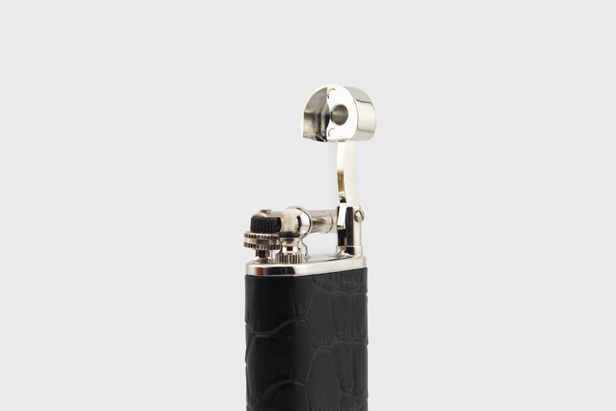 Tsubota Pearl - NB Leather Petrol Lighter [Black Croc] - BindleStore.