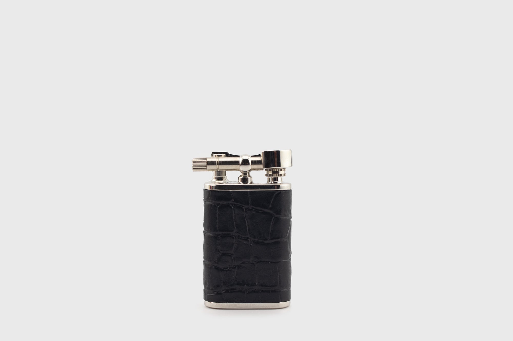 Tsubota Pearl - NB Leather Petrol Lighter [Black Croc] - BindleStore.
