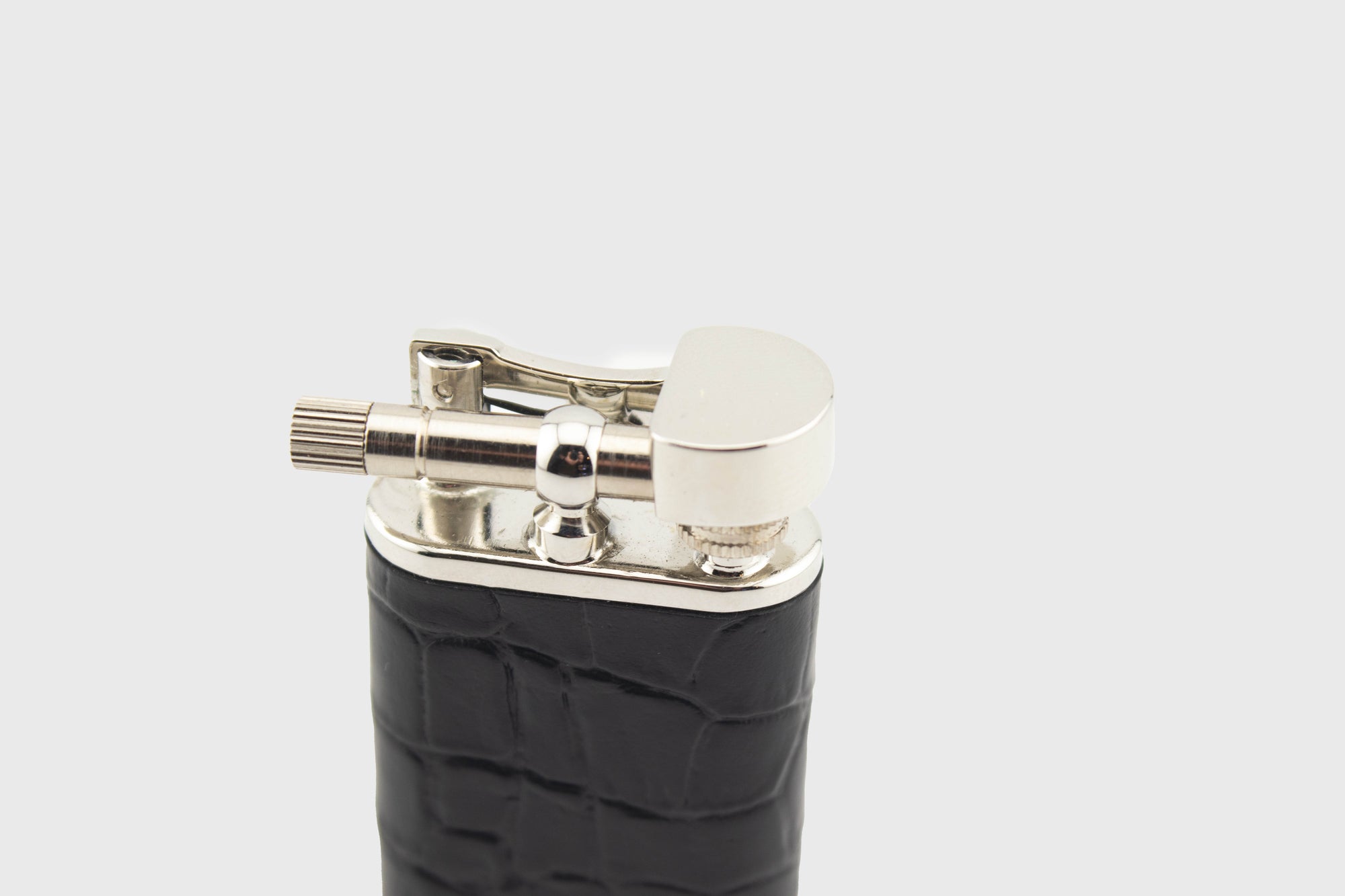 Tsubota Pearl - NB Leather Petrol Lighter [Black Croc] - BindleStore.