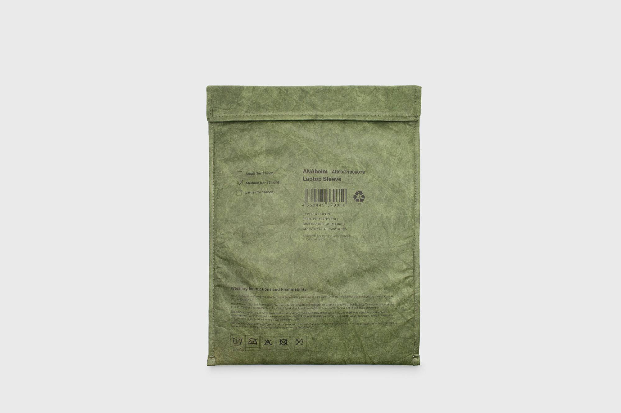 ANAheim - 13/14" TYVEK Laptop Sleeve [Khaki] - BindleStore.