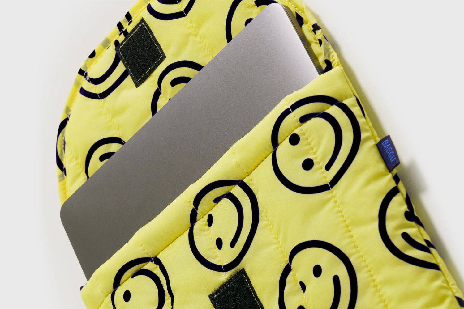 BAGGU - 13/14" Puffy Laptop Sleeve [Yellow Happy] - BindleStore.