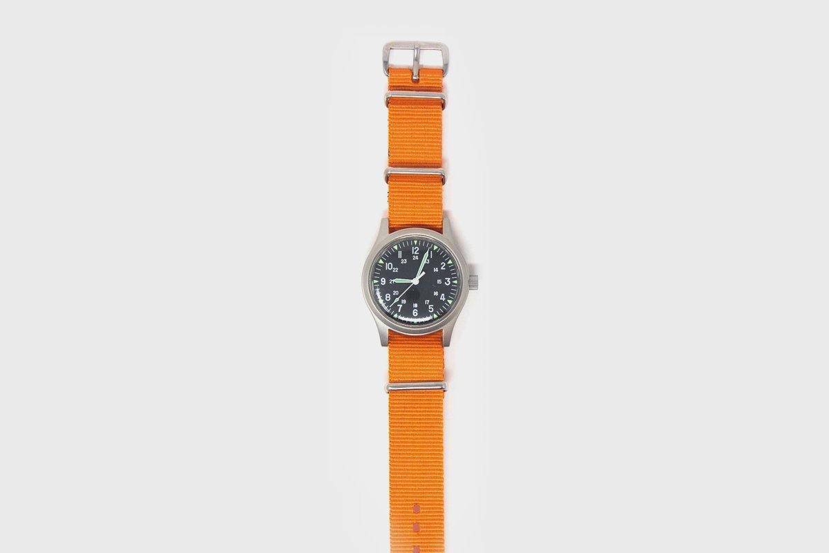 M.W.C. - U.S. 1960s Pattern Automatic Watch [Steel / Orange] - BindleStore.