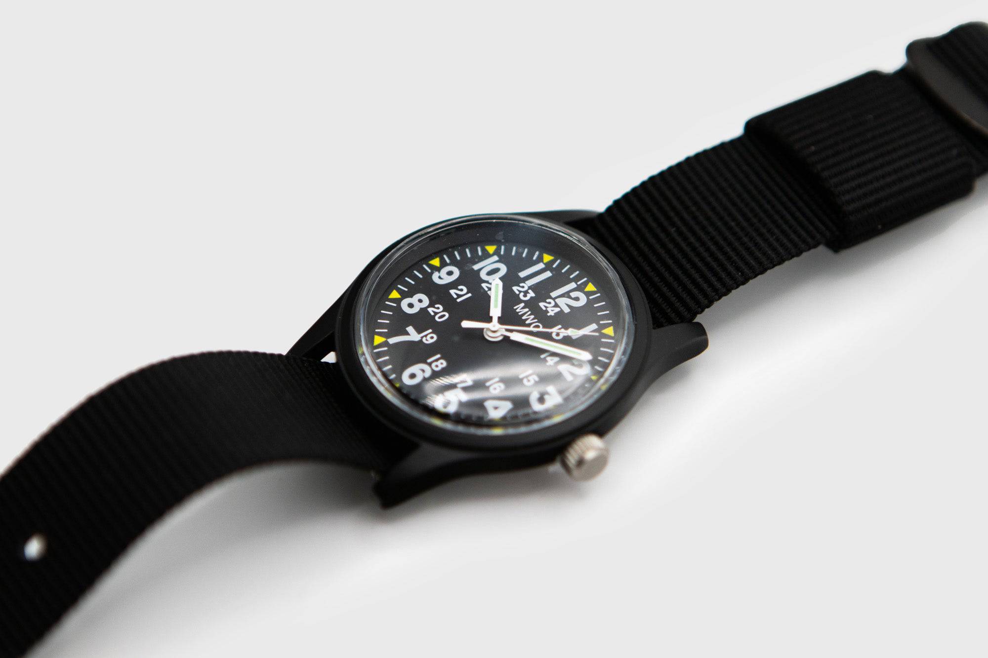 M.W.C. - U.S. 1970s Pattern Service Watch [Black/Black] - BindleStore.