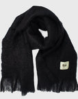 Mohair Plain Scarf Wide [Black]