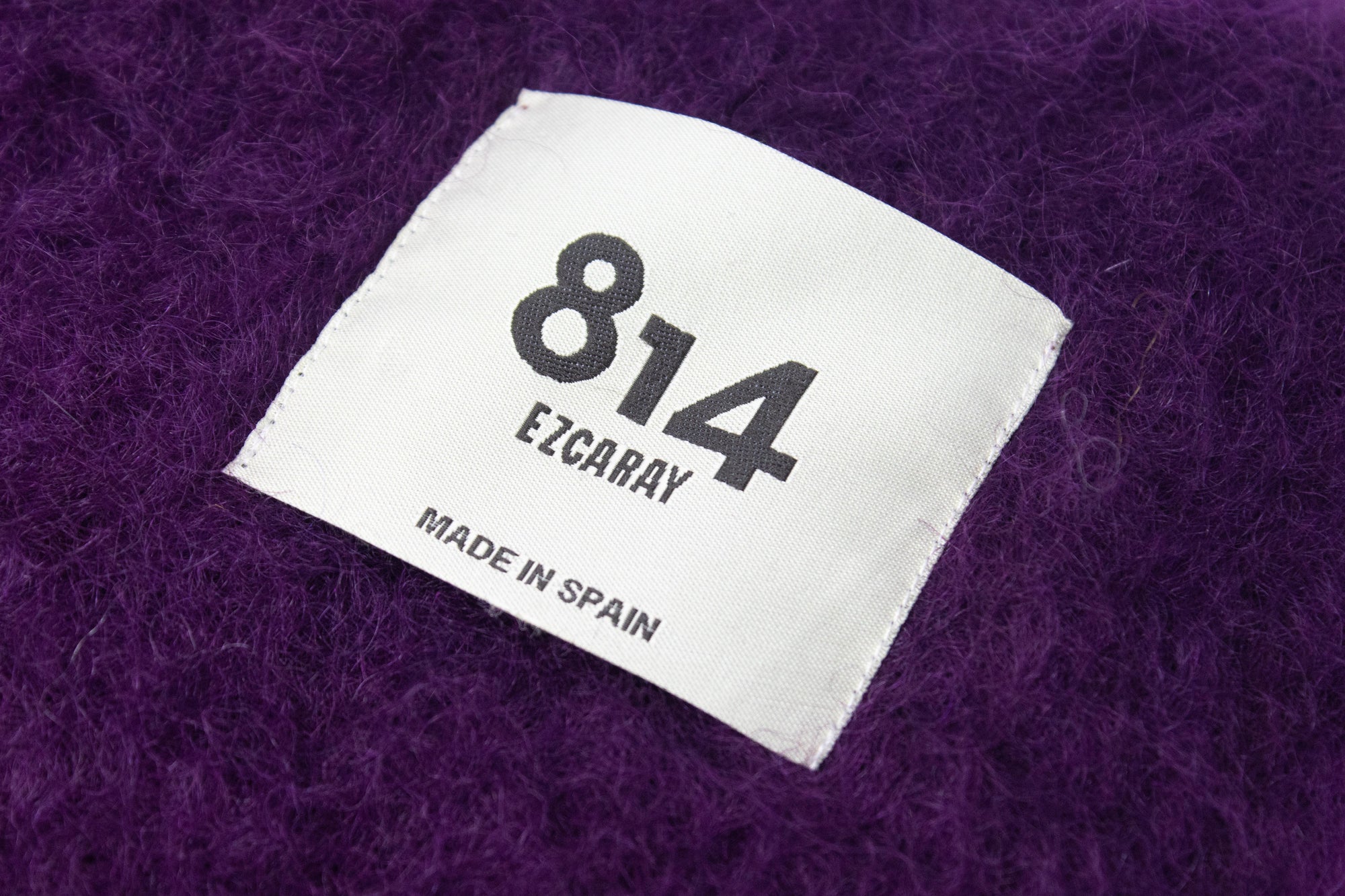 Mohair Plain Scarf Wide [Purple]