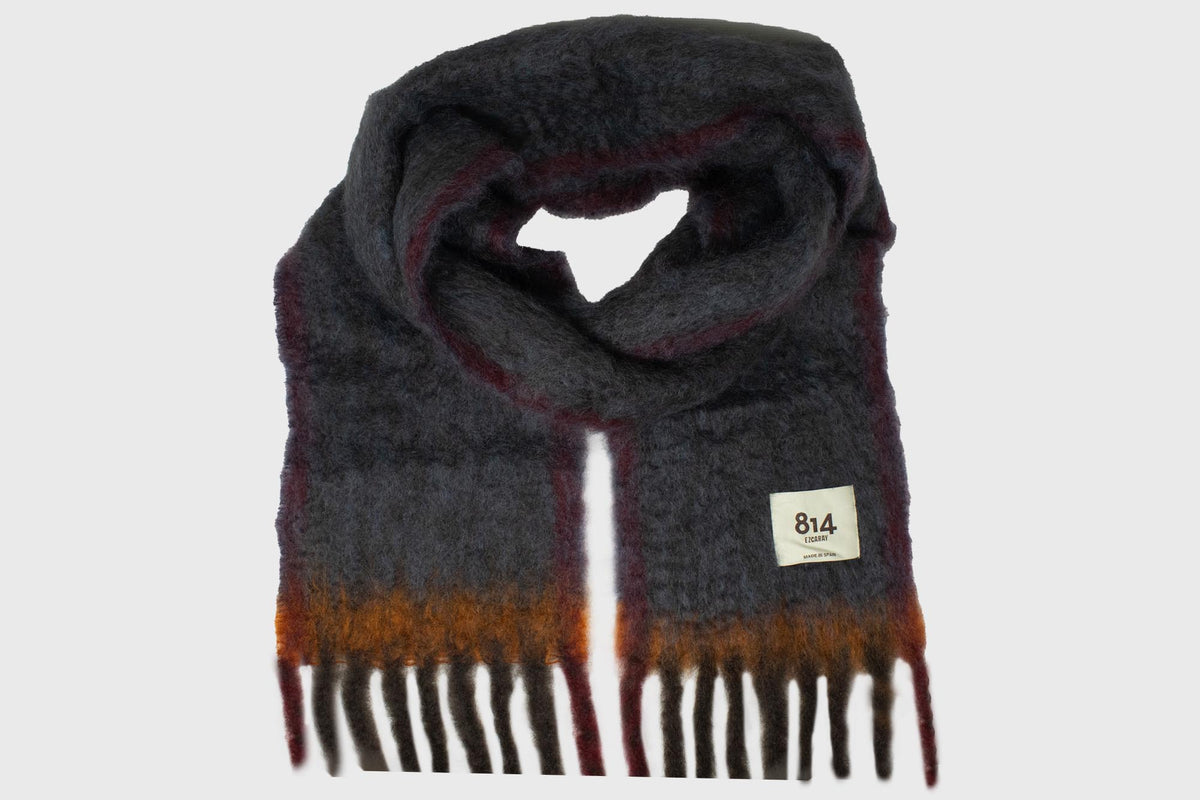 Mohair Twist Frame Scarf [Charcoal]