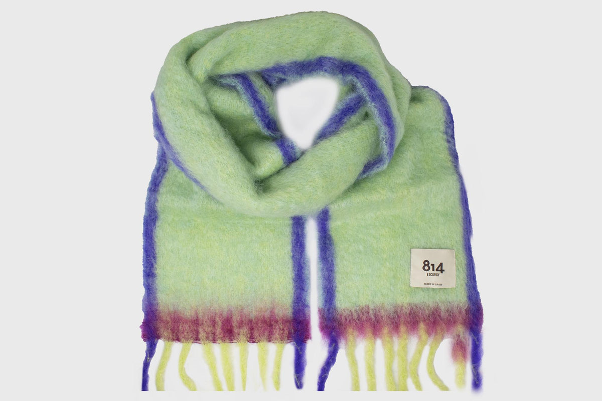 Mohair Twist Frame Scarf [Lime]